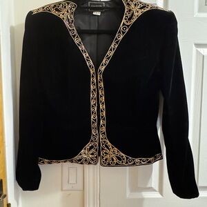 Embroidered Black Jacket and skirt